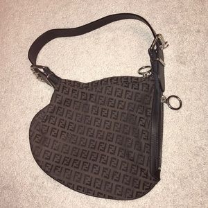 Fendi Jacquard Monogram Shoulder Bag Purse